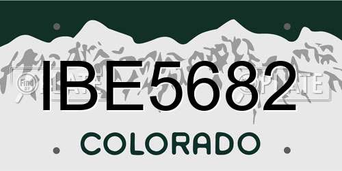 IBE5682 Colorado License Plate