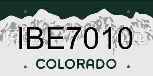 IBE7010 Colorado License Plate