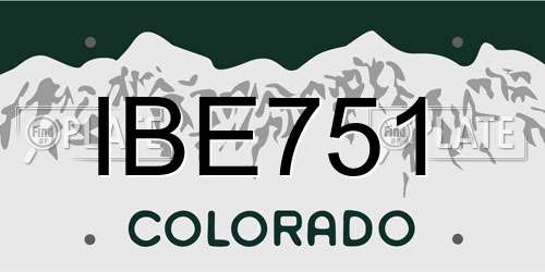 IBE751 Colorado License Plate