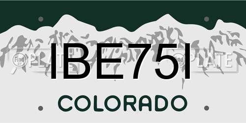 IBE75I Colorado License Plate