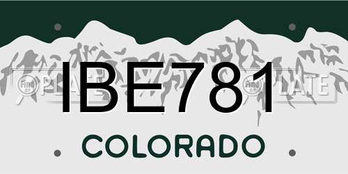 IBE781 Colorado License Plate