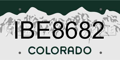 IBE8682 Colorado License Plate