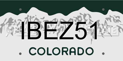 IBEZ51 Colorado License Plate