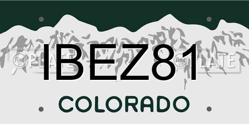 IBEZ81 Colorado License Plate