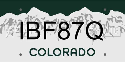 IBF87Q Colorado License Plate