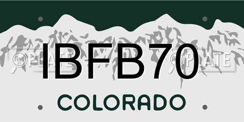 IBFB70 Colorado License Plate