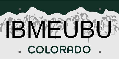 IBMEUBU Colorado License Plate