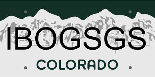 IBOGSGS Colorado License Plate