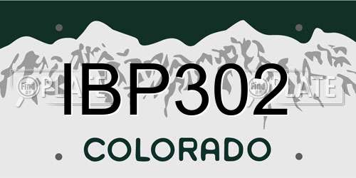 IBP302 Colorado License Plate