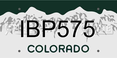 IBP575 Colorado License Plate