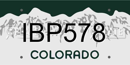IBP578 Colorado License Plate