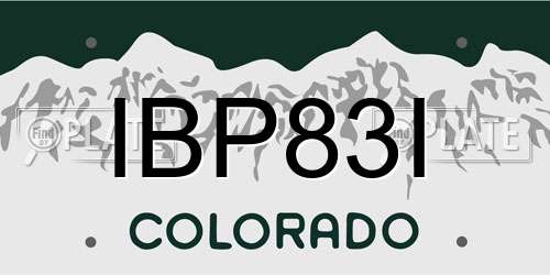 IBP83I Colorado License Plate