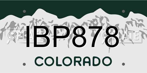 IBP878 Colorado License Plate