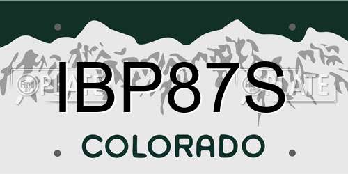 IBP87S Colorado License Plate