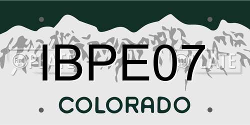 IBPE07 Colorado License Plate