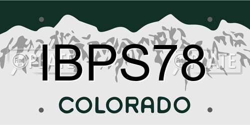 IBPS78 Colorado License Plate