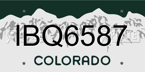 IBQ6587 Colorado License Plate
