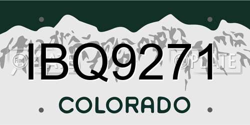 IBQ9271 Colorado License Plate