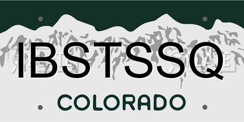 IBSTSSQ Colorado License Plate