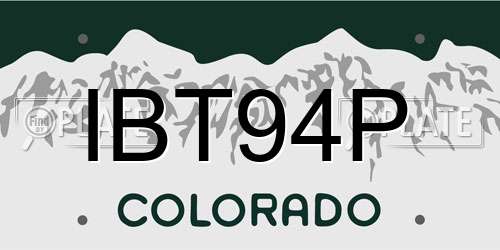 IBT94P Colorado License Plate