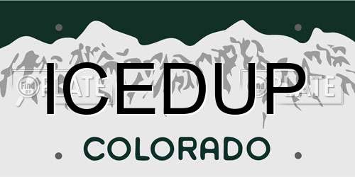 ICEDUP Colorado License Plate