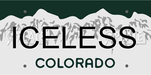ICELESS Colorado License Plate