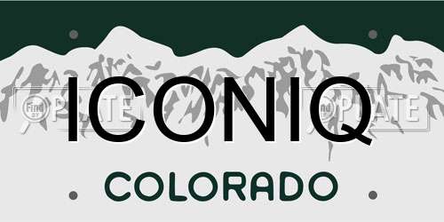 ICONIQ Colorado License Plate