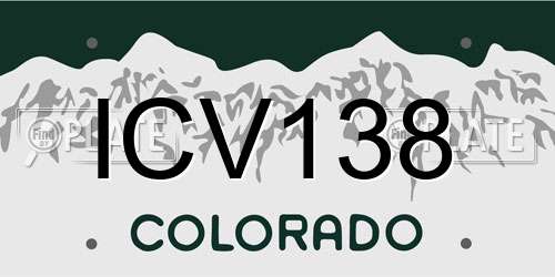 ICV138 Colorado License Plate