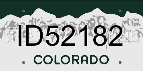ID52182 Colorado License Plate