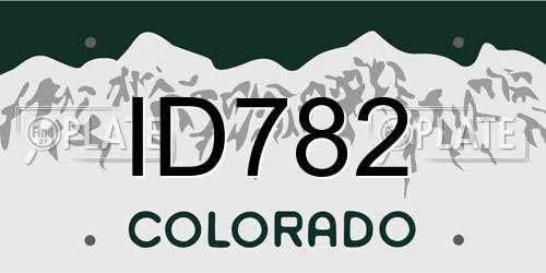 ID782 Colorado License Plate