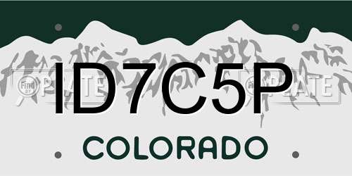 ID7C5P Colorado License Plate
