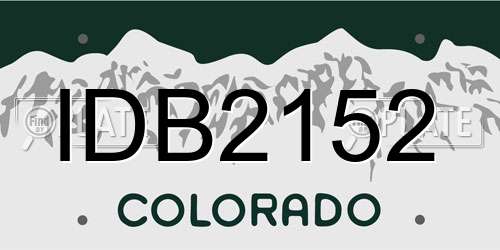 IDB2152 Colorado License Plate