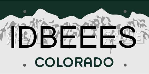 IDBEEES Colorado License Plate