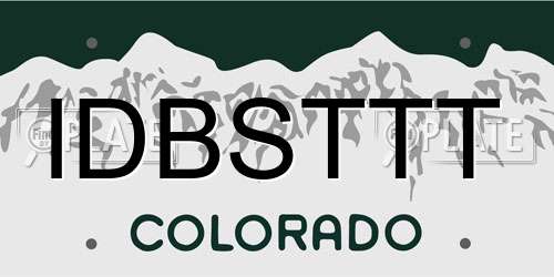 IDBSTTT Colorado License Plate