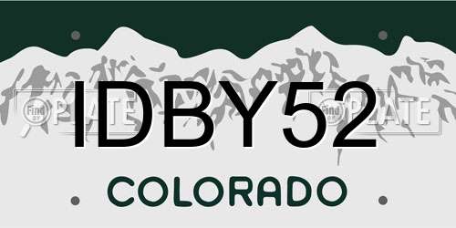 IDBY52 Colorado License Plate