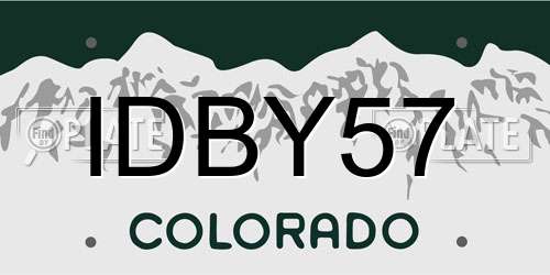 IDBY57 Colorado License Plate