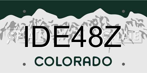 IDE48Z Colorado License Plate