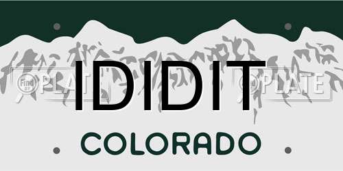 IDIDIT Colorado License Plate