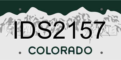 IDS2157 Colorado License Plate