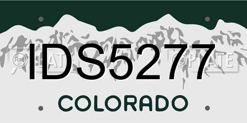 IDS5277 Colorado License Plate