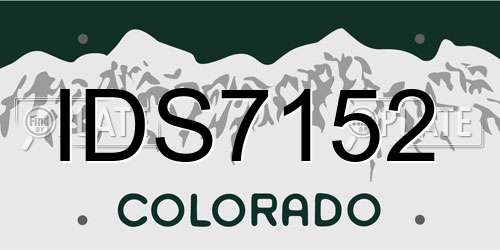 IDS7152 Colorado License Plate