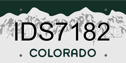 IDS7182 Colorado License Plate