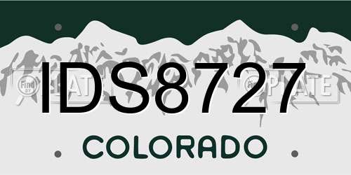 IDS8727 Colorado License Plate