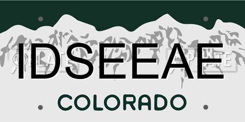 IDSEEAE Colorado License Plate