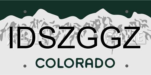IDSZGGZ Colorado License Plate