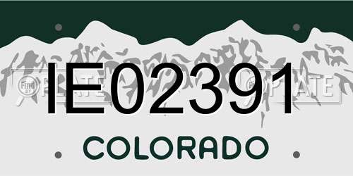 IE02391 Colorado License Plate