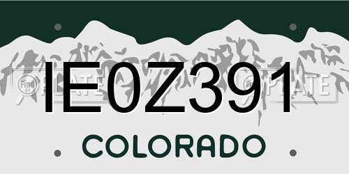 IE0Z391 Colorado License Plate