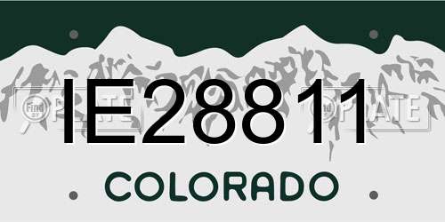 IE28811 Colorado License Plate