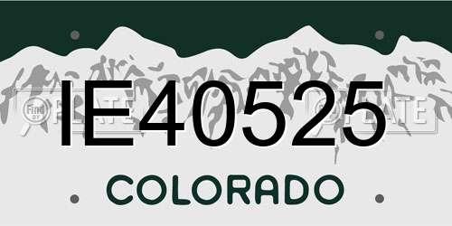 IE40525 Colorado License Plate