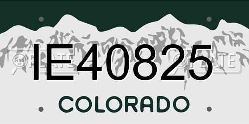IE40825 Colorado License Plate